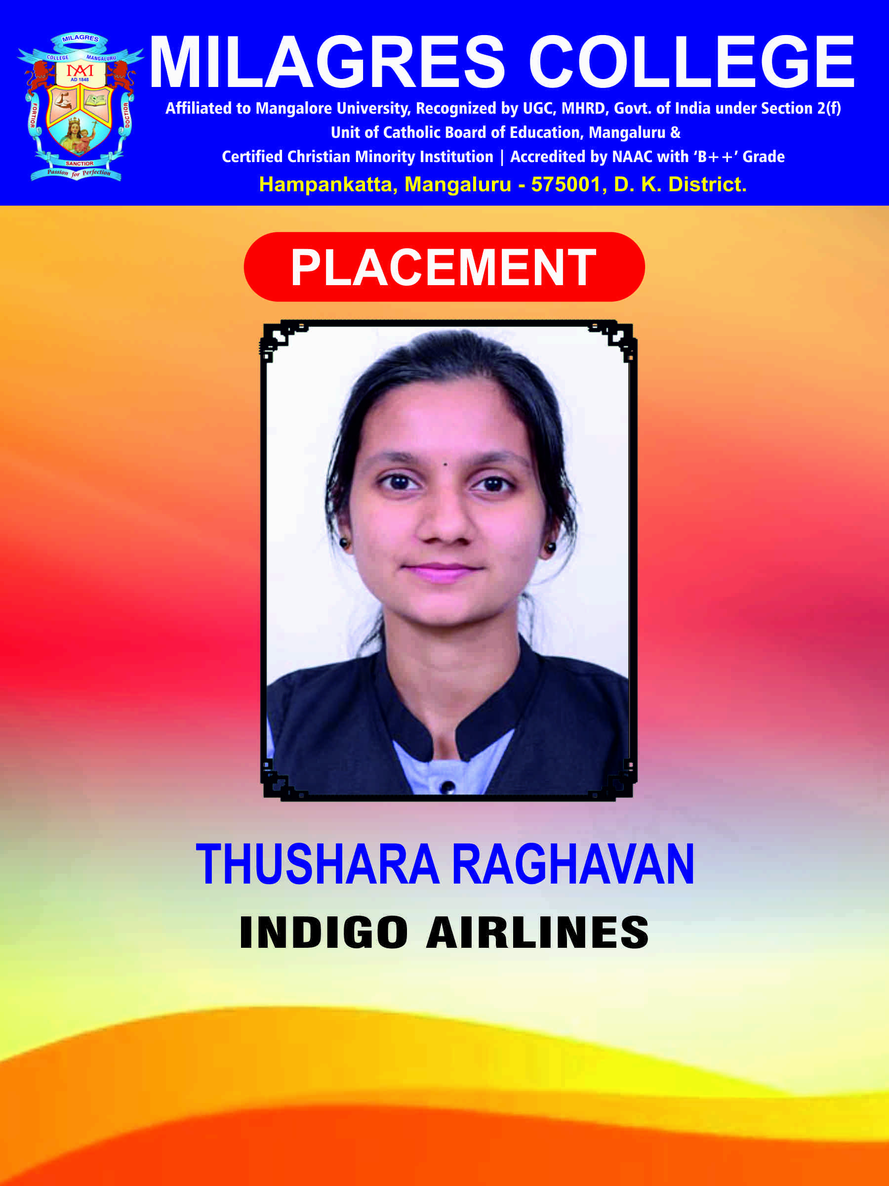 Successfully placed student